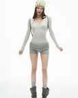 IAMXIAA フィットしたVネック長袖トップ