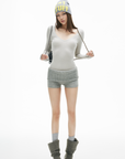 IAMXIAA フィットしたVネック長袖トップ