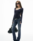 IAMXIAA Low-Rise Slim Flared Jeans