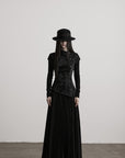 DOINDULGE Deconstructed High-Neck Pleated Dress
