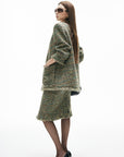 IAMXIAA Textured Tweed Jacket and Skirt Set