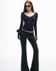 IAMXIAA Fitted Foldover Flared Pants