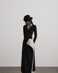 DOINDULGE Asymmetric Paneled Stripe Deconstructed Maxi Skirt