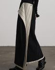 DOINDULGE Asymmetric Paneled Stripe Deconstructed Maxi Skirt