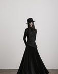 DOINDULGE Deconstructed High-Neck Pleated Dress