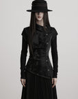 DOINDULGE Deconstructed High-Neck Pleated Dress