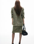 IAMXIAA Textured Tweed Jacket and Skirt Set