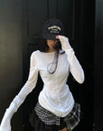 WARDEN EDGE デコンストラクテッドスリムフィットロングスリーブTシャツ
