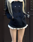 Rase le sol Wool Jacket and Layered Mini Skirt Set