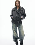 IAMXIAA Veste trench vintage à double boutonnage et col montant