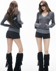 IAMXIAA Mini-short en laine mélangée sur mesure avec ourlet retroussé