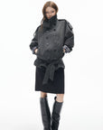 IAMXIAA Veste trench vintage à double boutonnage et col montant