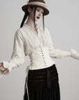 DOINDULGE Structured Corset-Panel Ruched Shirt