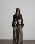 DOINDULGE Braided-Tie High-Waisted Wide-Leg Trousers