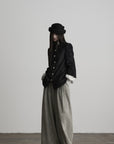 DOINDULGE Pleated Wide-Leg Trousers