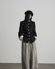DOINDULGE Pleated Wide-Leg Trousers