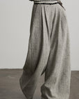 DOINDULGE Pleated Wide-Leg Trousers