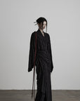 DOINDULGE Deconstructed Wrap Jacquard Long Knit