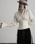 DOINDULGE Structured Corset-Panel Ruched Shirt