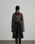 DOINDULGE Checked Rose Detail Loose Shirt
