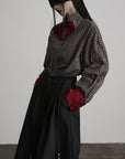 DOINDULGE Checked Rose Detail Loose Shirt