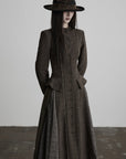 DOINDULGE Deconstructed Stand-Collar Paneled Trench Coat