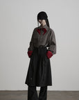DOINDULGE Checked Rose Detail Loose Shirt