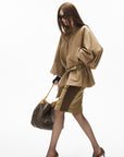 IAMXIAA Veste trench décontractée à ceinture