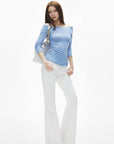 IAMXIAA Pantalon évasé à empiècements