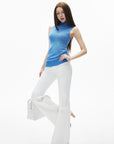 IAMXIAA Pantalon évasé à empiècements