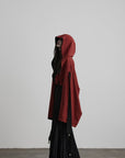 DOINDULGE Reversible Two-Tone Hooded Tie-Detail Jacket