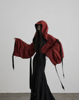 DOINDULGE Reversible Two-Tone Hooded Tie-Detail Jacket