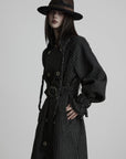 DOINDULGE Deconstructed Herringbone Wool Long Coat
