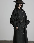 DOINDULGE Deconstructed Herringbone Wool Long Coat