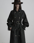DOINDULGE Deconstructed Herringbone Wool Long Coat