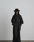 DOINDULGE Deconstructed Herringbone Wool Long Coat