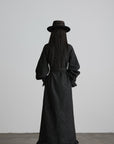 DOINDULGE Deconstructed Herringbone Wool Long Coat