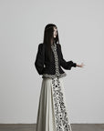 DOINDULGE Embroidered-Trim Fitted High-Neck Jacket