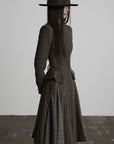 DOINDULGE Deconstructed Stand-Collar Paneled Trench Coat