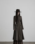 DOINDULGE Deconstructed Stand-Collar Paneled Trench Coat