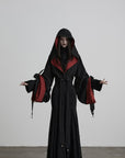 DOINDULGE Reversible Two-Tone Hooded Tie-Detail Jacket