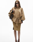 IAMXIAA Veste trench décontractée à ceinture