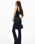 IAMXIAA Low-Rise Slim Fit Flared Denim Jeans with Vintage Silhouette
