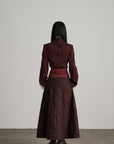 DOINDULGE Structured Panel Stand Collar Jacket