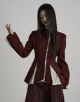 DOINDULGE Structured Panel Stand Collar Jacket