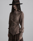 DOINDULGE Asymmetric Sculpted Waist Shirt