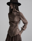 DOINDULGE Asymmetric Sculpted Waist Shirt