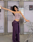 Hydrae Draped Shawl Strapless Top & Wide-Leg Pants Set