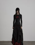 DOINDULGE Embroidered Eye Graphic Ribbed Long Sleeve T-Shirt