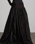 DOINDULGE Layered Draped Panel Gothic Maxi Skirt